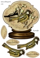 Male card Globe Vintage Birds 2