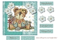 Cute Teddie in the Garden card Scallop Topper