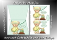 Tent card Cute teddie and her tulips Mini Kit