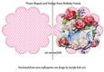 Flower Shaped card Vintage Roses & Kittens