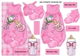 Shaped card new baby Girl