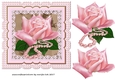 Scallop Topper Pink Roses & pearls