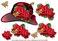 Classic Hat & Red Roses Step By Step