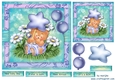 Cute teddie new baby boy card Topper