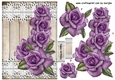 Purple  Roses, Wood & lace Quick Card