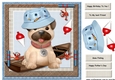 Male card Cute Puppy Gone Fishing