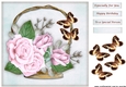 Basket pastel Roses & Butterflies Topper