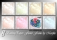 8 Backing Papers Flower Frame Lace
