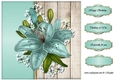 Teal Lilies Topper