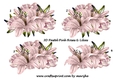 3D Roses & Lilies Soft pastel Pink