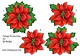 3D Vintage Poinsettias