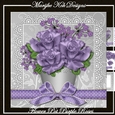 Flowerpot with Purple Roses Mini Kit