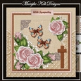 Sympathy  pink roses & butterflies