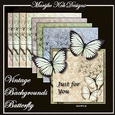 8 Vintage butterfly backgrounds
