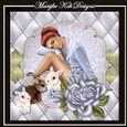 Beautiful Girl & Blue Roses Mini Kit