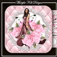 Beautiful lady & Pink Roses Mini Kit