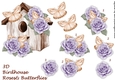 3D Birdhouse In Brown & Lavender