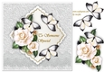 Camelia & Butterflies on lace topper
