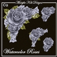 CU Watercolor Roses Corner
