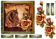 Beautiful Horse & Golden Roses Quick card