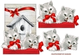 Vintage Kittens Red Bow