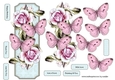 Card Topper Vintage Roses & Butterflies