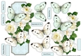 Card Topper Wild  Roses & Butterflies