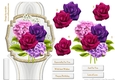 Card Topper Roses & Hydrangeas