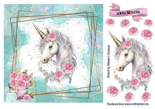 Unicorn with flowers