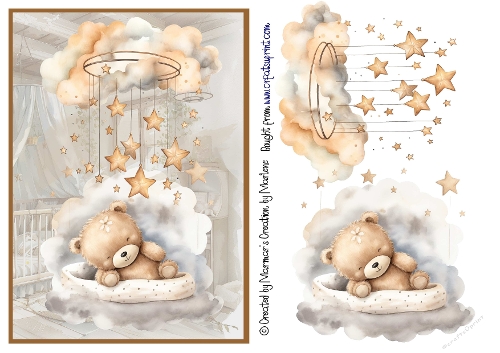 Neutral baby card - teddybear
