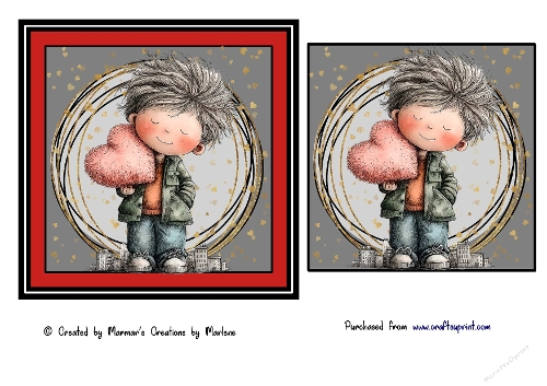 Simple Valentine quick card whimsical / quirky