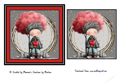 Simple Valentine quick card whimsical / quirky
