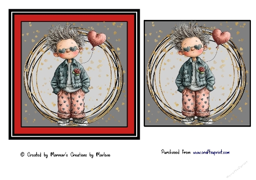 Simple Valentine quick card whimsical / quirky