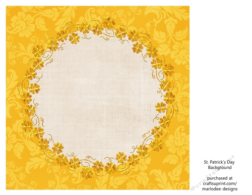 Elegant Yellow Floral with Golden Shamrock Frame 8x8 Insert