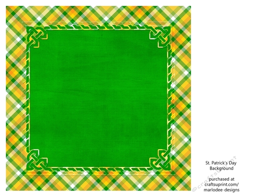 Green, Orange, Golden & White Plaid with Celtic Frame 8x8 Insert