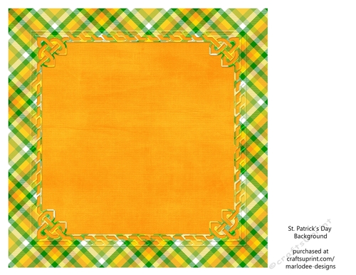 Green, Orange, Golden & White Plaid with Celtic Frame 8x8 Insert