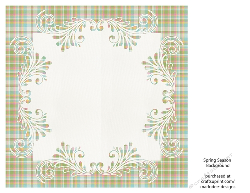 Green, Blue, Pink, Golden & White Plaid Background with Pretty White Topper
