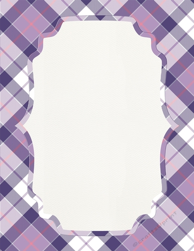 Purple, Green, Pink, White & Blue Plaid A4 size Background with Pretty White Topper