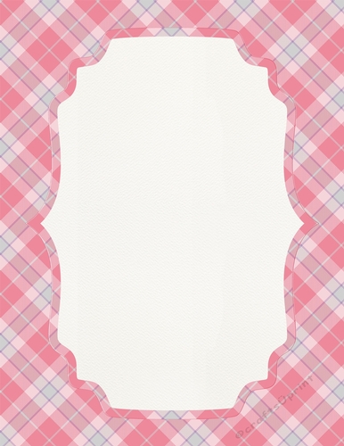 Purple, Pink, & White Plaid A4 size Background with Pretty White Topper