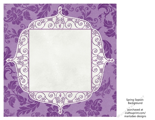 Pretty Purple Floral 8x8 Background with White Topper