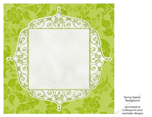 Pretty Green Floral 8x8 Background with White Topper