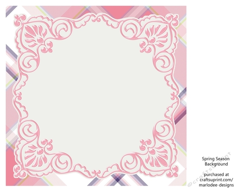 Pink, Purple, Green, Blue & White 8x8 Plaid Background with White Topper