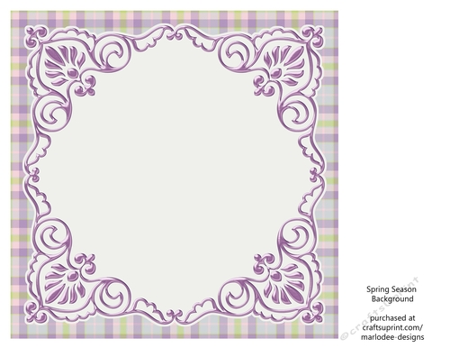 Pink, Purple, Green, Blue & White 8x8 Plaid Background with White Topper