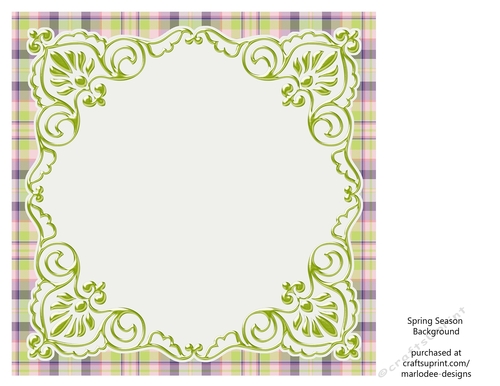 Pink, Purple, Green, Blue & White 8x8 Plaid Background with White Topper