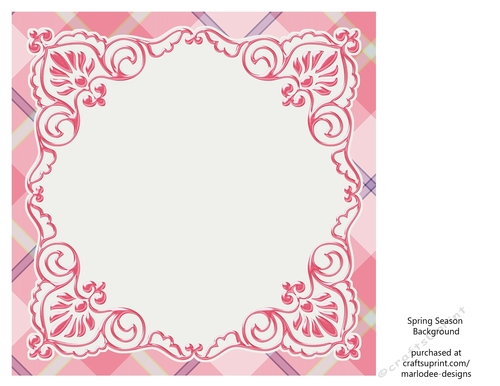 Pink, Purple, Green, Blue & White 8x8 Plaid Background with White Topper