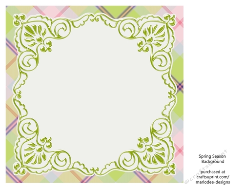 Pink, Purple, Green, Blue & White 8x8 Plaid Background with White Topper