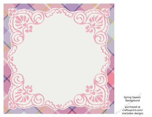 Pink, Purple, Green, Blue & White 8x8 Plaid Background with White Topper