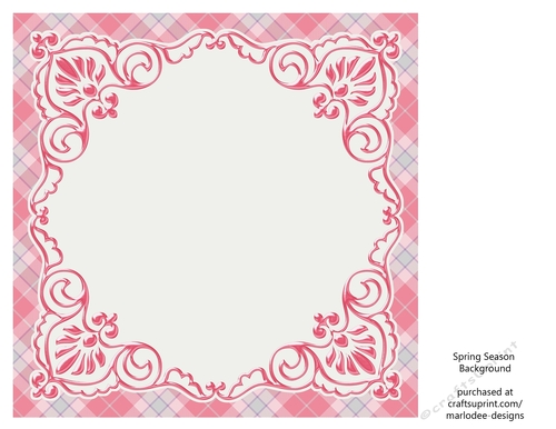 Pink, Purple & Blue 8x8 Plaid Background with White Topper