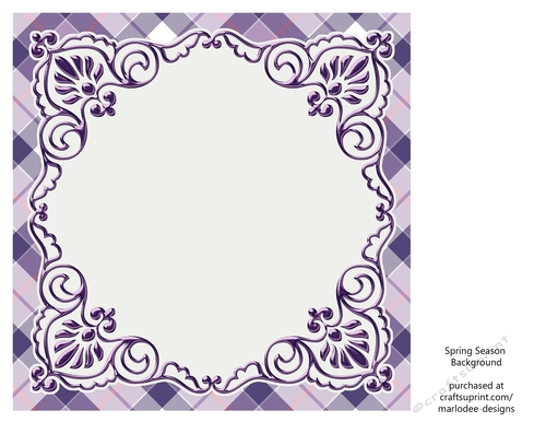 Pink, Purple & White 8x8 Plaid Background with White Topper