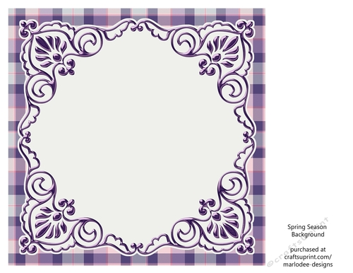 Pink, Purple & Blue 8x8 Plaid Background with White Topper